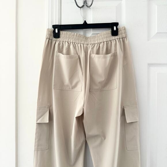 Lou & Grey Beige Wanderweave Cargo Style Straight Wide Leg Pants New Medium - Picture 10 of 11